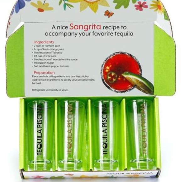 Tequila Piscina Shot Glass Glasses Set of 4 - Picture 1 of 3